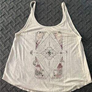 Billabong Cream Tank with Geometric Graphic
